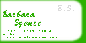 barbara szente business card